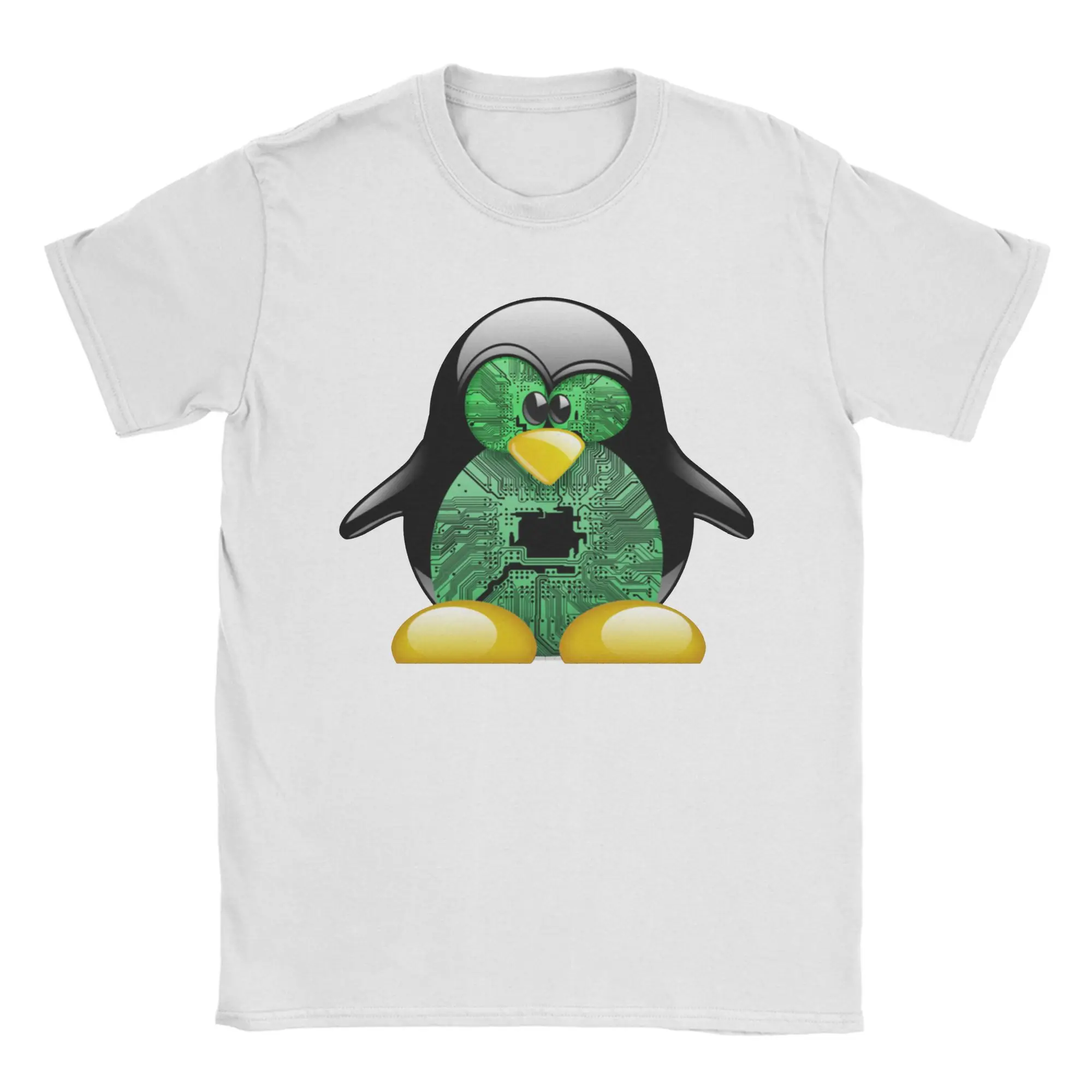 Linux Tux T-Shirt Men Programmer Computer Developer Geek Nerd Novelty Cotton Tee Shirt Short Sleeve T Shirt Printed Clothing