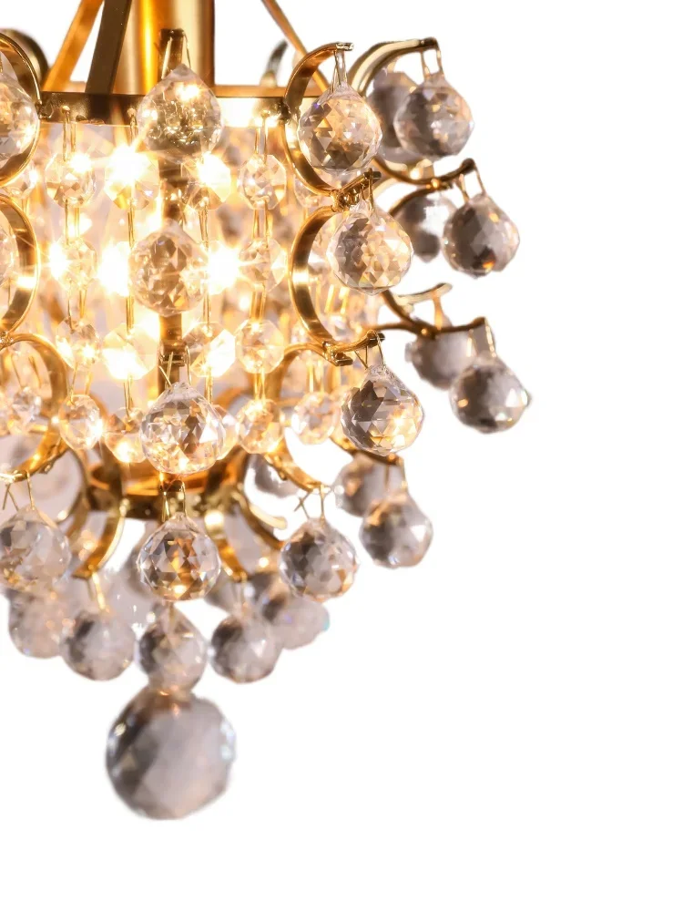 Bedside chandelier French medieval bedroom small chandelier Internet celebrity creative advanced American