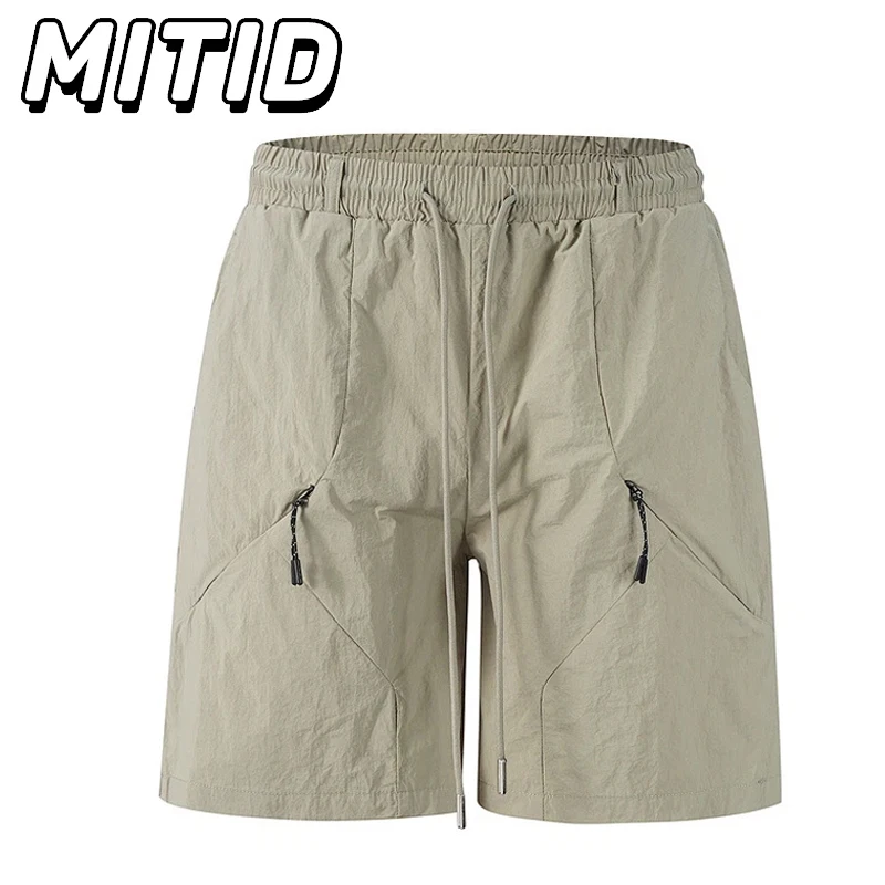 

Summer Mens Shorts Japanese Streetwear Patchwork Multiple Pockets Solid Color Shorts New Fashion High Street Casual Shorts Male