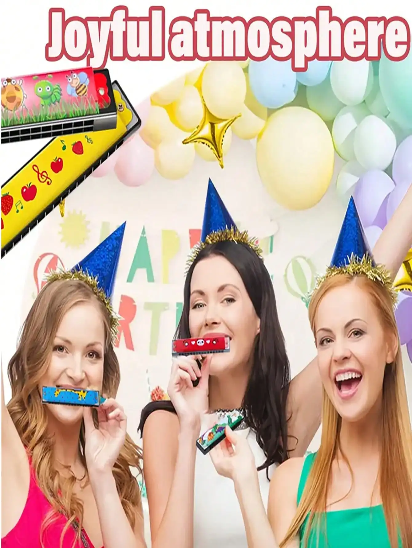 6/12 ชิ้น ฮาร์โมนิก้าพลาสติกหลากสีสันแบบสุ่มพร้อมดีไซน์รูปสัตว์และหัวใจแสนสนุก - เหมาะสำหรับงานเลี้ยงวันเกิด