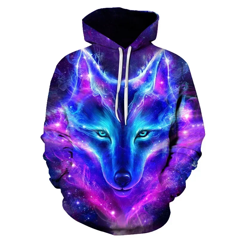 3D-Druck Hoodie mit Wolf-Motiv für Herren und Damen, modischer, lässiger Oversize-Pullover, Hip-Hop, Harajuku, Streetwear – Detail 4