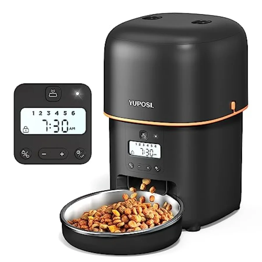 

Automatic Cat Feeder 2L Timed Pet Food Dispenser with 180-Day Battery Life for Cats and Small Dogs 1-6 Meals Daily 1-16 Portion