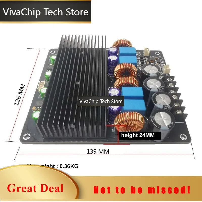 VivaCTNew Upgraded Version TPA3255 600WX2 Dual Core 2.0 Channel HiFi Ultra High Power Audio Amplifier Board