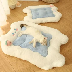 Cute Fluffy Dog Bed Mat materassi morbidi per animali domestici divano Plus cuscino per cuccioli spesso in velluto per cani di piccola taglia gatti cuscino per gatti che dorme in profondità