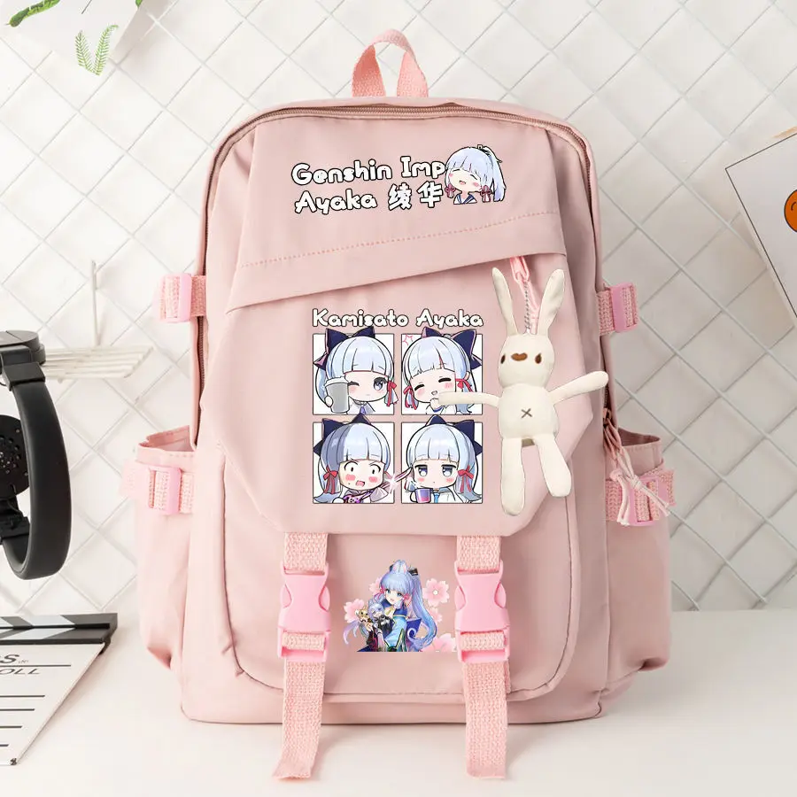 لعبة جينشين إمباكت للفتيات المتوسطة، سعة كبيرة جدًا، المدرسة الابتدائية للأولاد Shenhe Shenli Ayaka Merchandise Double