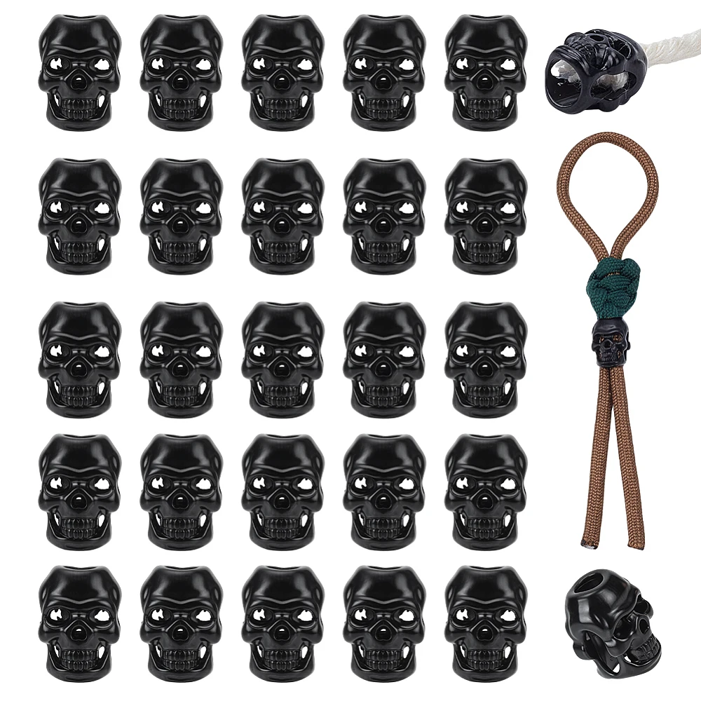 40 Pcs Alloy Beads Shape Alloy Cord End Lock Paracord Metal Large Hole Beads EDC European Lanyard Cord for Shoelace Jewelry