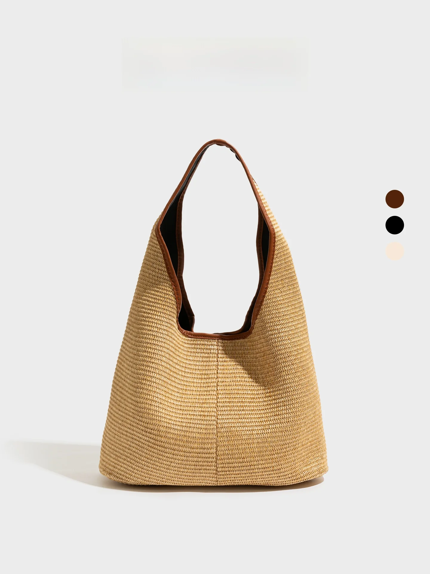 

Orange Girlins Style Woven Straw Tote Bag Women's New 2026 Vacation Shoulder Bag Large Capacity Handcrafted Basket Bag