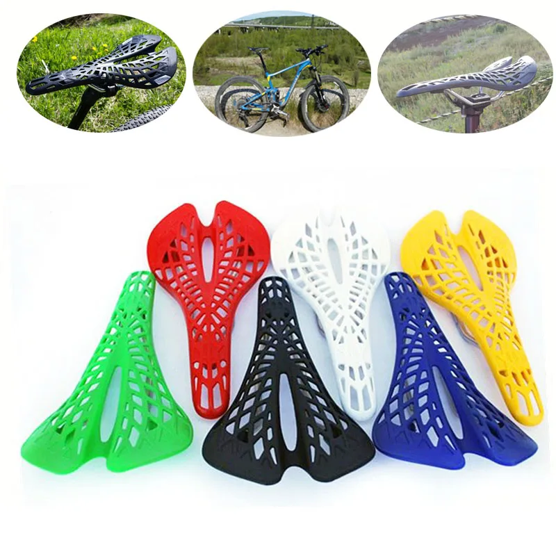 

6 Colors Bicycle Saddle Super Light Plastic Hollow Out Spider Mountain MTB Bike Saddle Seat PVC Cushion Bicycle Accessories