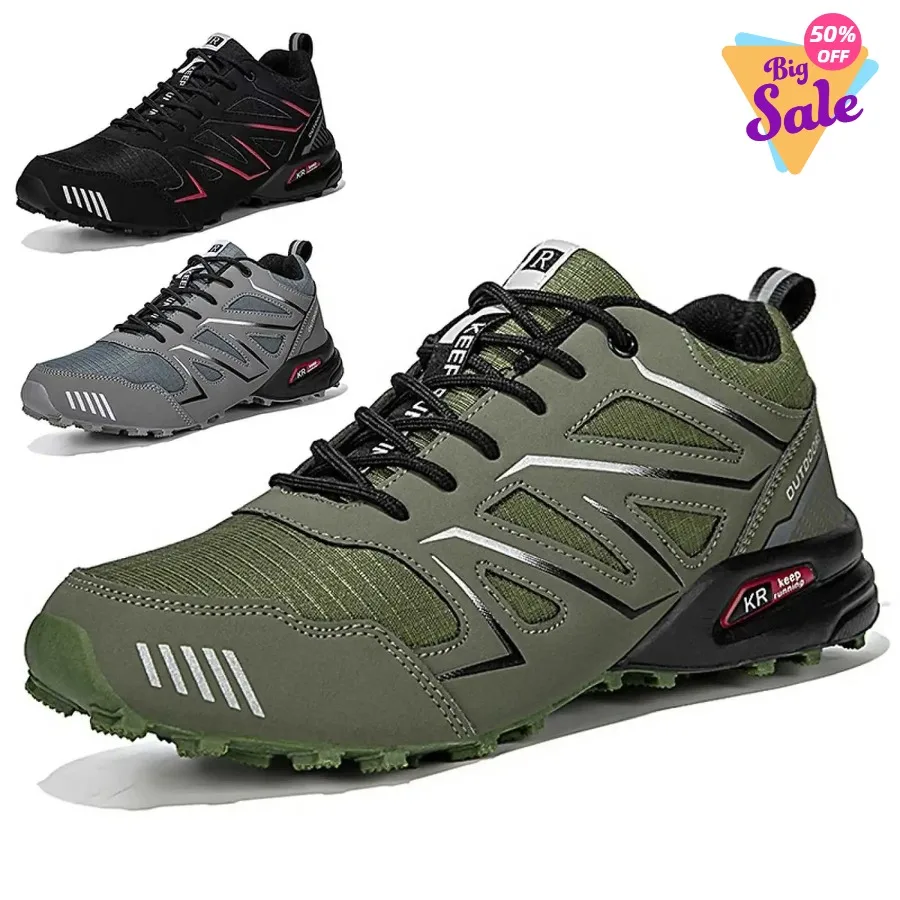 Waterproof Hiking Shoes Men‘s Outdoor Trekking Sneakers Mountain Climbing Camping Trainers Hunting Tactical Boots Bike Shoe Male
