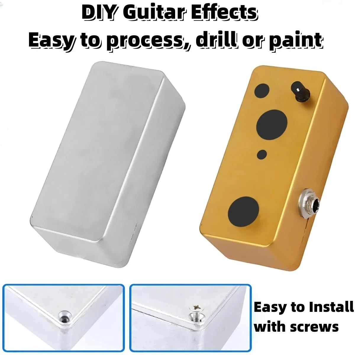 3 قطعة صندوق ستومب من الألومنيوم لدواسة تأثيرات الجيتار ذاتية الصنع - 12 مقاسًا (1590A/B/BB/C/D/DD/G/LB/XX/BB2/125B/1032L)