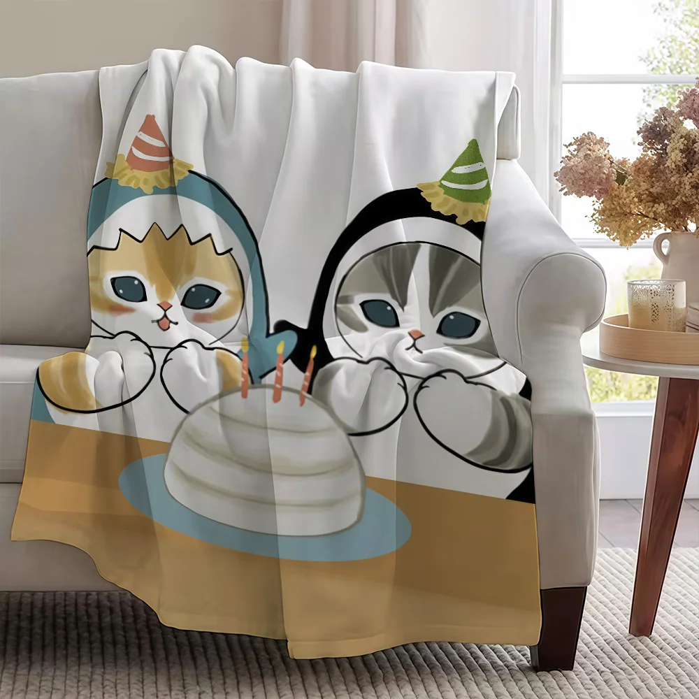 M-MofusandS-ES Cartoon Cute Blanket Soft Warm Furry Throw Super Kids Toys Bed Sofa Car Cradle