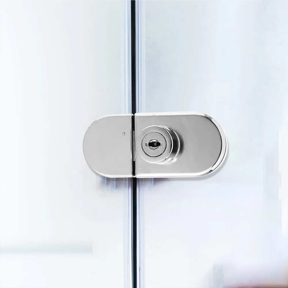 2Sets Alloy Glass Showcase Lock for Display Cabinets Wine Cabinet Security Lock Anti-Theft Heavy Duty Latch