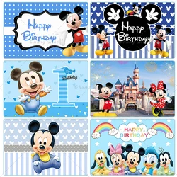 Disney Cartoon Mickey Minnie Mouse Backdrops Boy Birthday Party Baby Shower Backgrounds Photography Studio Custom Props