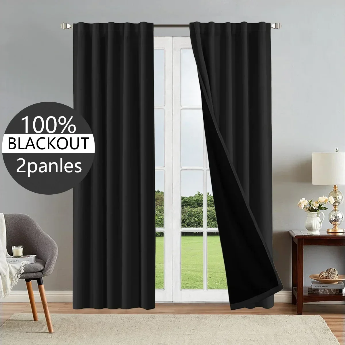 

High Shaing 100% Fully Blackout Light Reducing Solid SunshadeDarkening for Bedroom Bedroom Living Room CurtainWater Proof