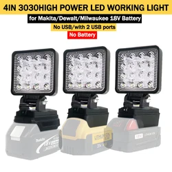 Led Light Portable Spotlight Cordless Outdoor Work Fishing Handheld Emergency ToolLight Fit Makita/Dewalt/Milwaukee 18V Battery