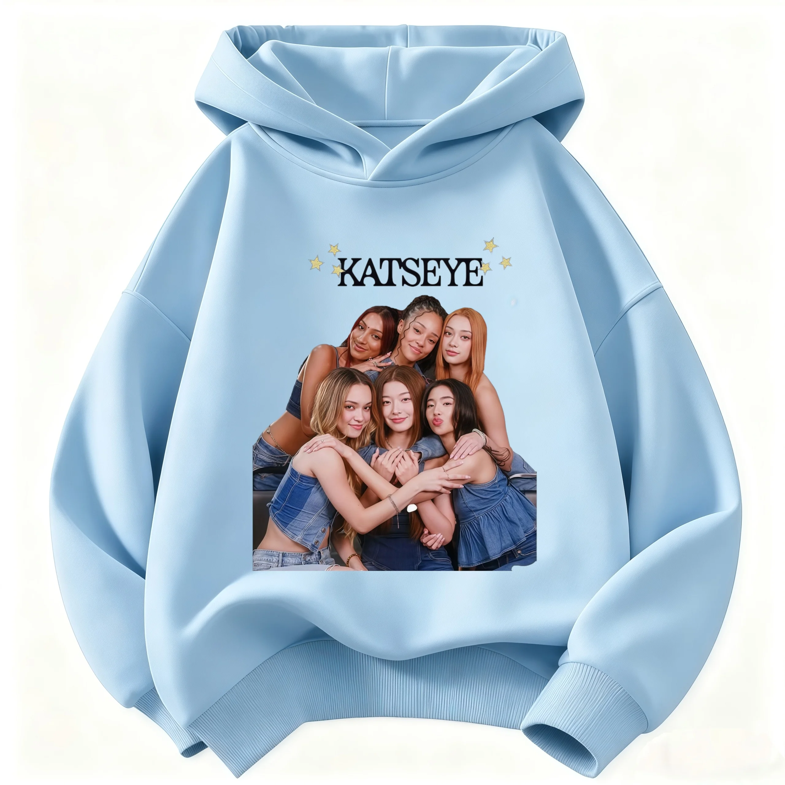 Kids KATSEYE Hoodie Girls Boys Casual Long Sleeve Hooded Sweatshirt Fashion Group Graphic Pullover Children Daily Streetwear Top