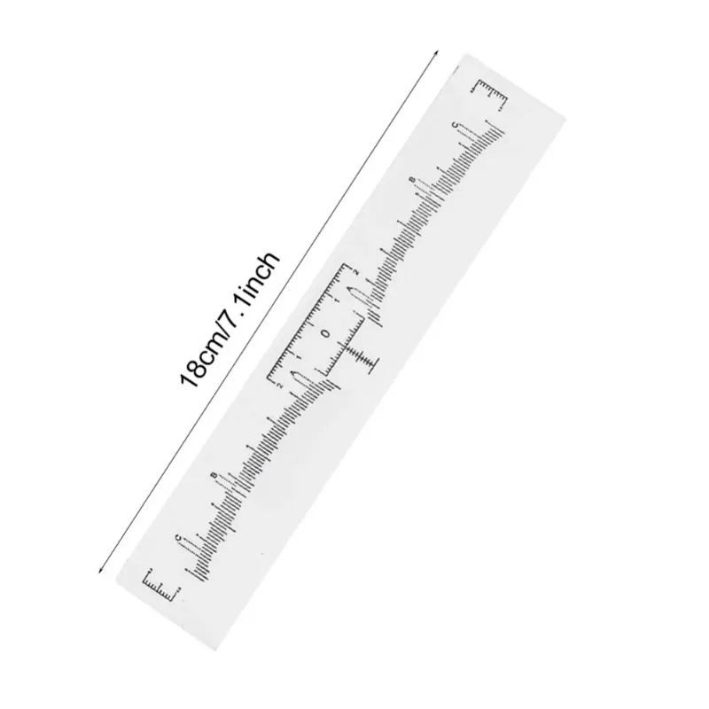 50 Righello per sopracciglia monouso Strumento di misurazione autoadesivo della forma del sopracciglio Modello professionale Modello di pittura