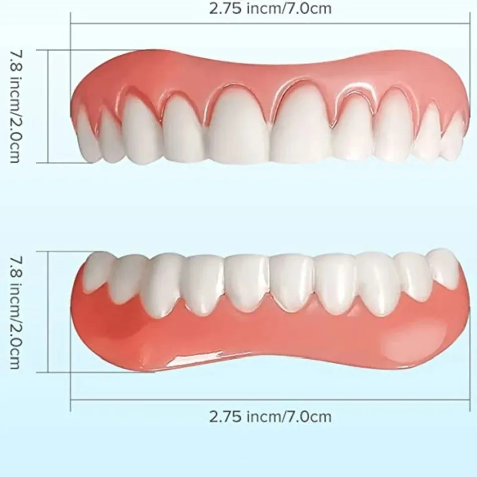Naklejki z fałszywymi zębami imitacja protezy wybielające zęby szelki narzędzia do nakładania górnych zębów perfekcyjny uśmiech komfortowe licówki