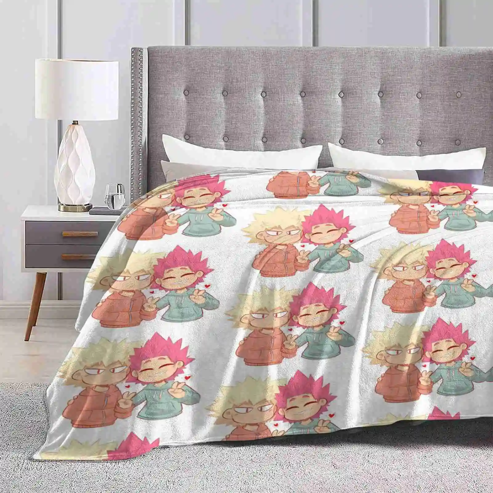 Kiribaku Soft Warm Throw Blanket Bnha Boku No Hero Academia Mha Bakugou Katsuki Kirishima Ejirio Kiribaku Starydraws