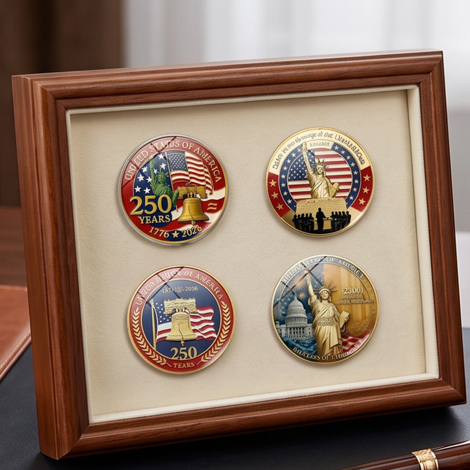 10Pcs 250 Years of Freedom USA Lapel Pins Lightweight USA Patriotic Brooches for Independence Day Party Dress Shirt Outfit Gift