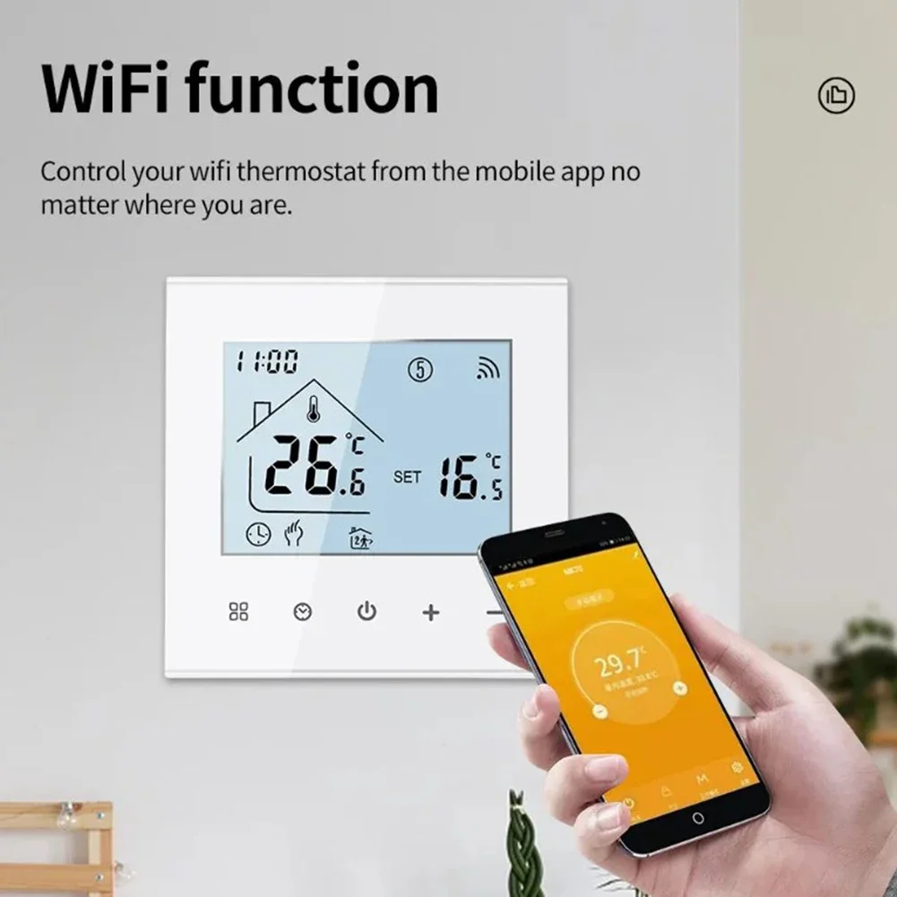 

Convenient Climate Control Smart Thermostat Create Tailored Heating Schedules Smart Heating Control AC 230V Compatible