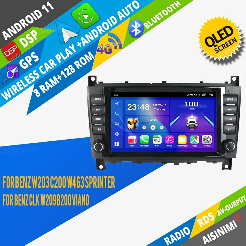 AISINIMI Android Car Player For Benz W203 C200 W463 Sprinter CLK W209 radio Car Audio Gps  Stereo Monitor 7