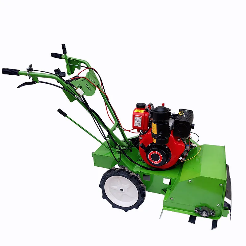 Diesel Four-wheel Drive Micro-tiller Gasoline Multi-functional Cultivator Loosening Soil Ditching High Horsepower Weeding