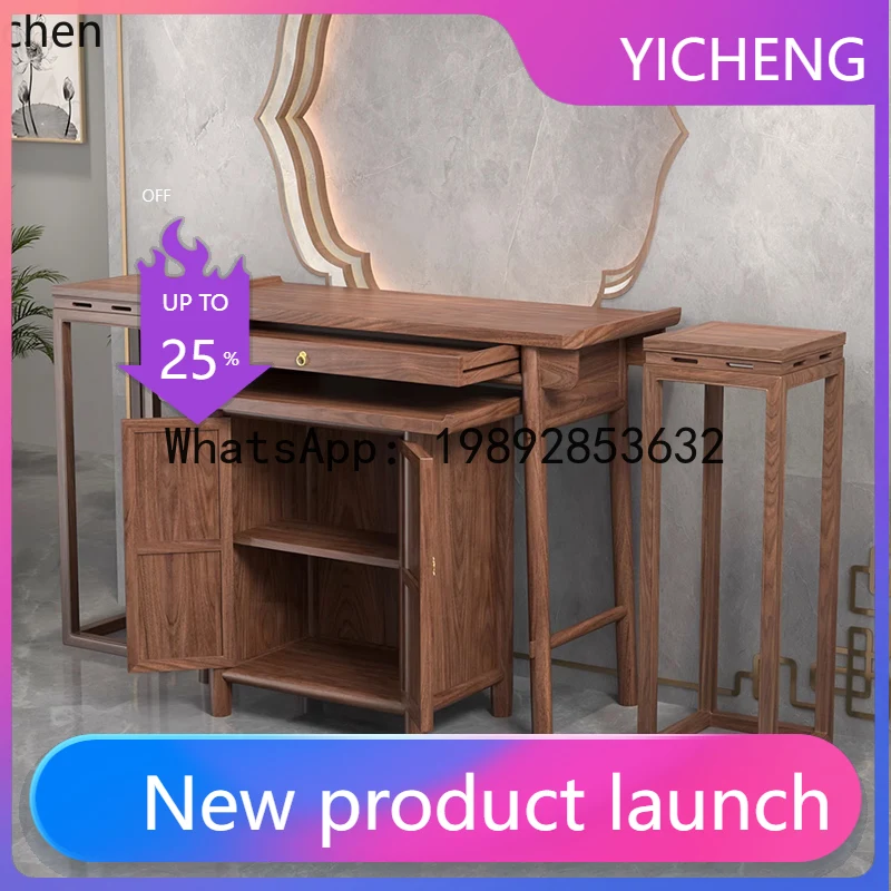 A2-25  table incense case set cabinet solid wood Buddhist platform household God of Wealth tribute table