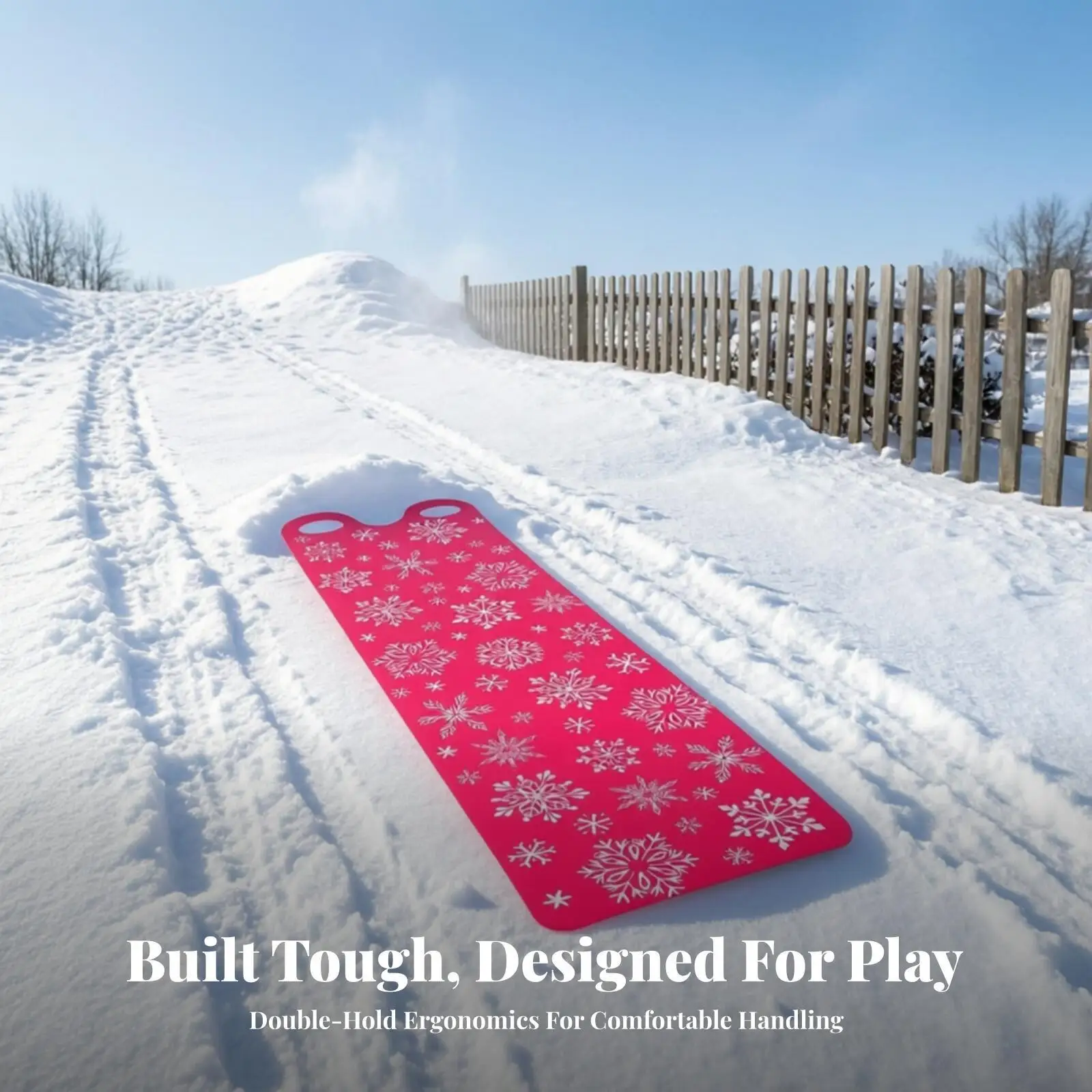 Snow Sled for Children with Hand Openings Foldable PE Sled for Snow Beach Sand Sliding Outdoor Family Fun