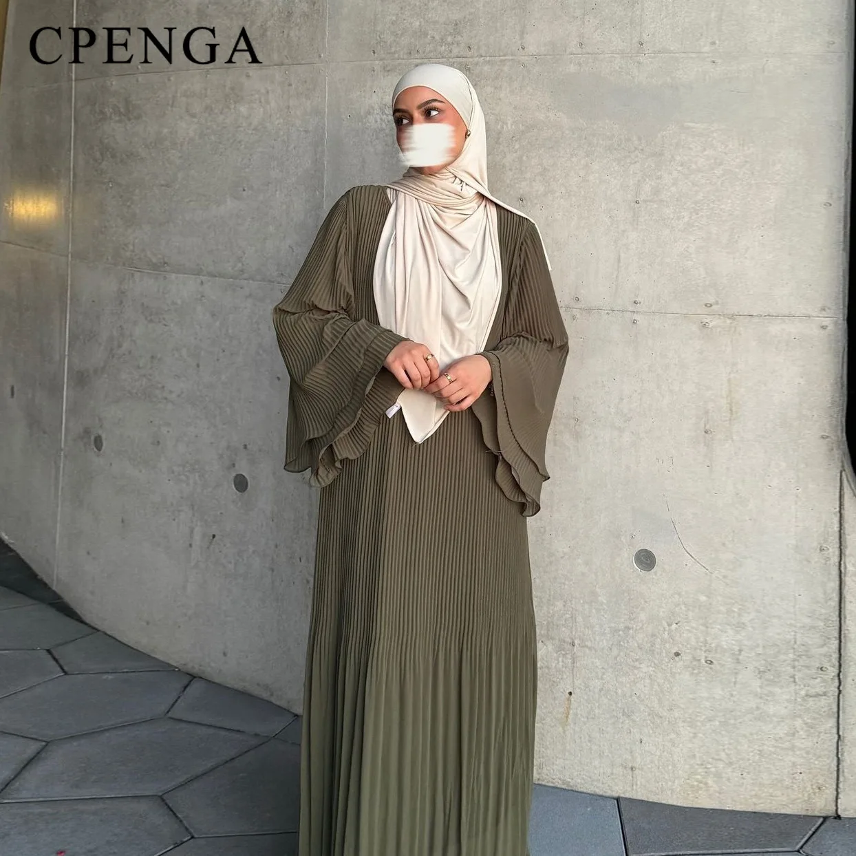 

Рамадан Ближневосточное скромное платье Абая для мусульманских женщин Элегантный Дубай Плиссированный халат Исламский отпускной наряд Простой турецкий кафтан