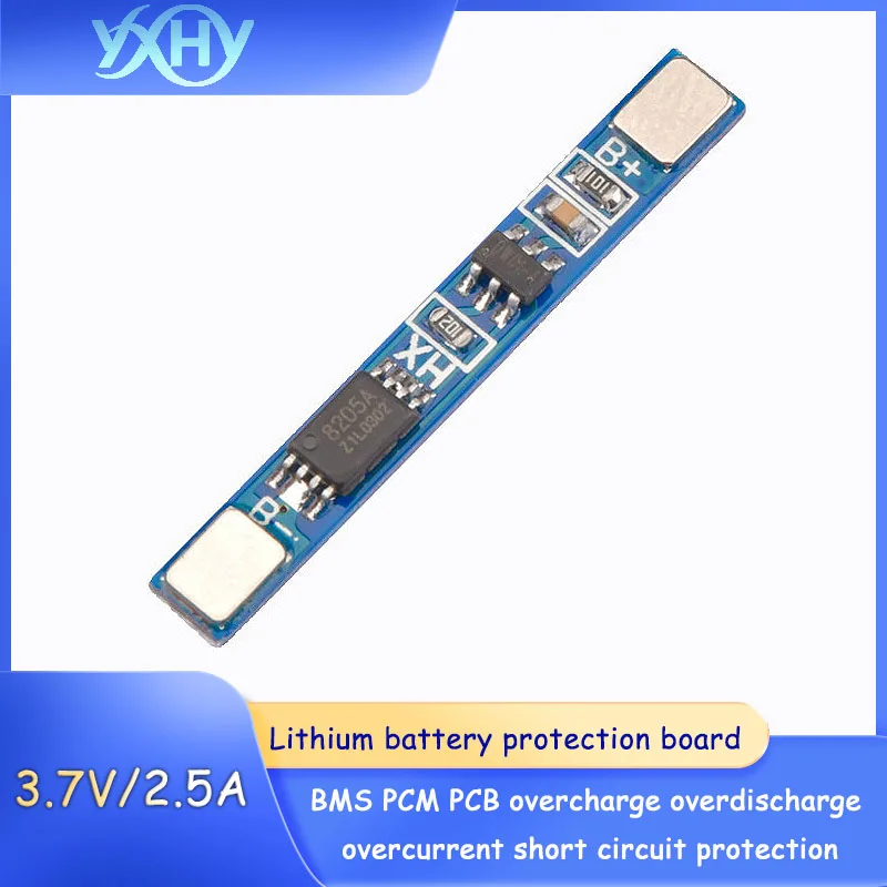 

5 PCS 3.7V 2.5A lithium battery protection board BMS PCM PCB overcharge, overcurrent, short-circuit protection board 1S