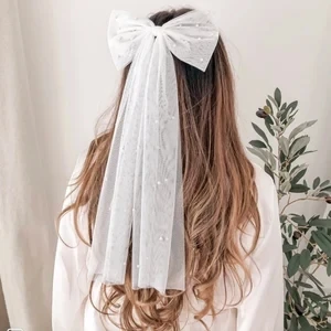 NZUK-velo de novia con perlas para niñas, Mini velo de novia con cuentas, accesorios para despedida de soltera y comunión
