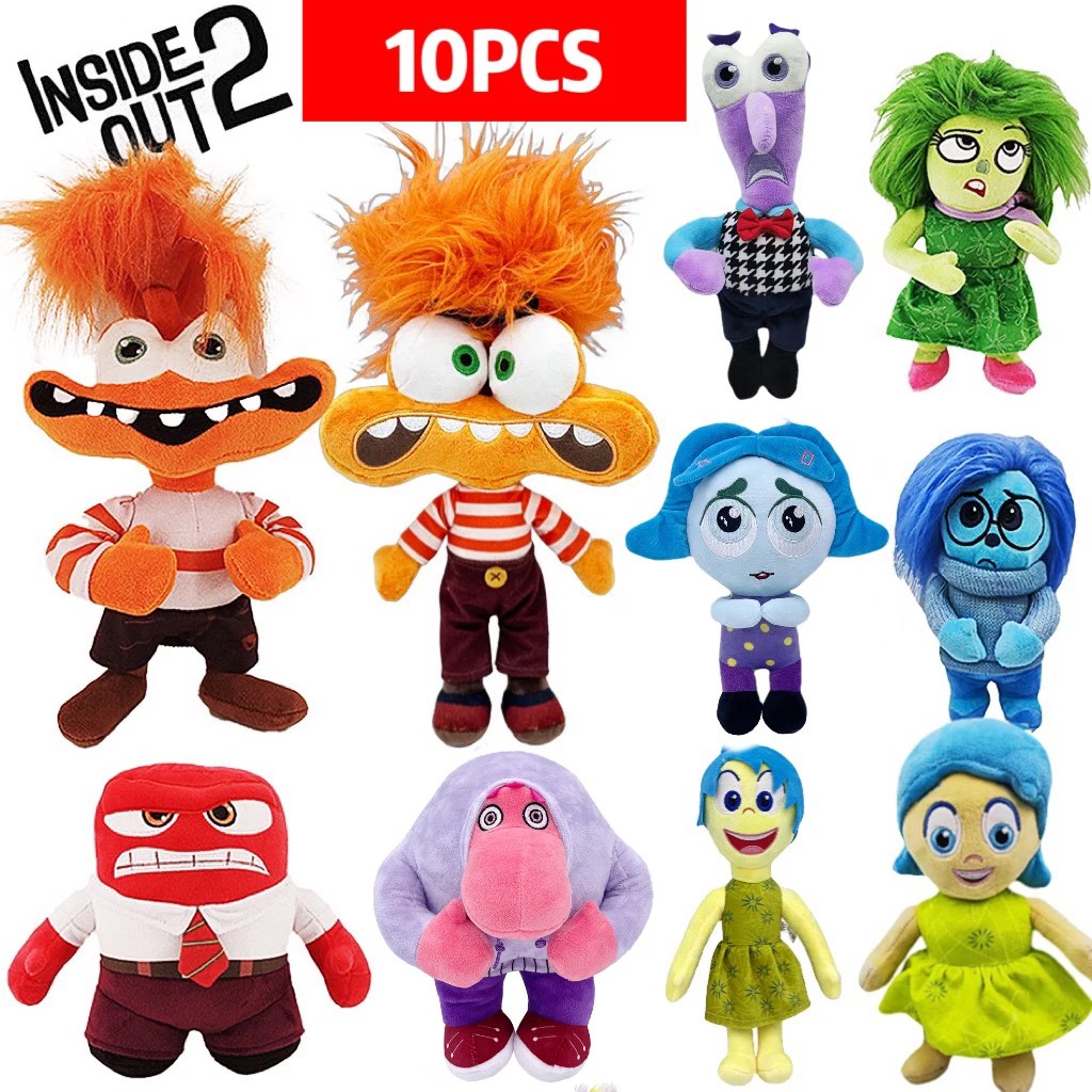 6PCS/10PCS Inside Out Cartoon characters Bing Bong Joy Sadness Anger Disgust Fear Plush toys doll Gifts for children