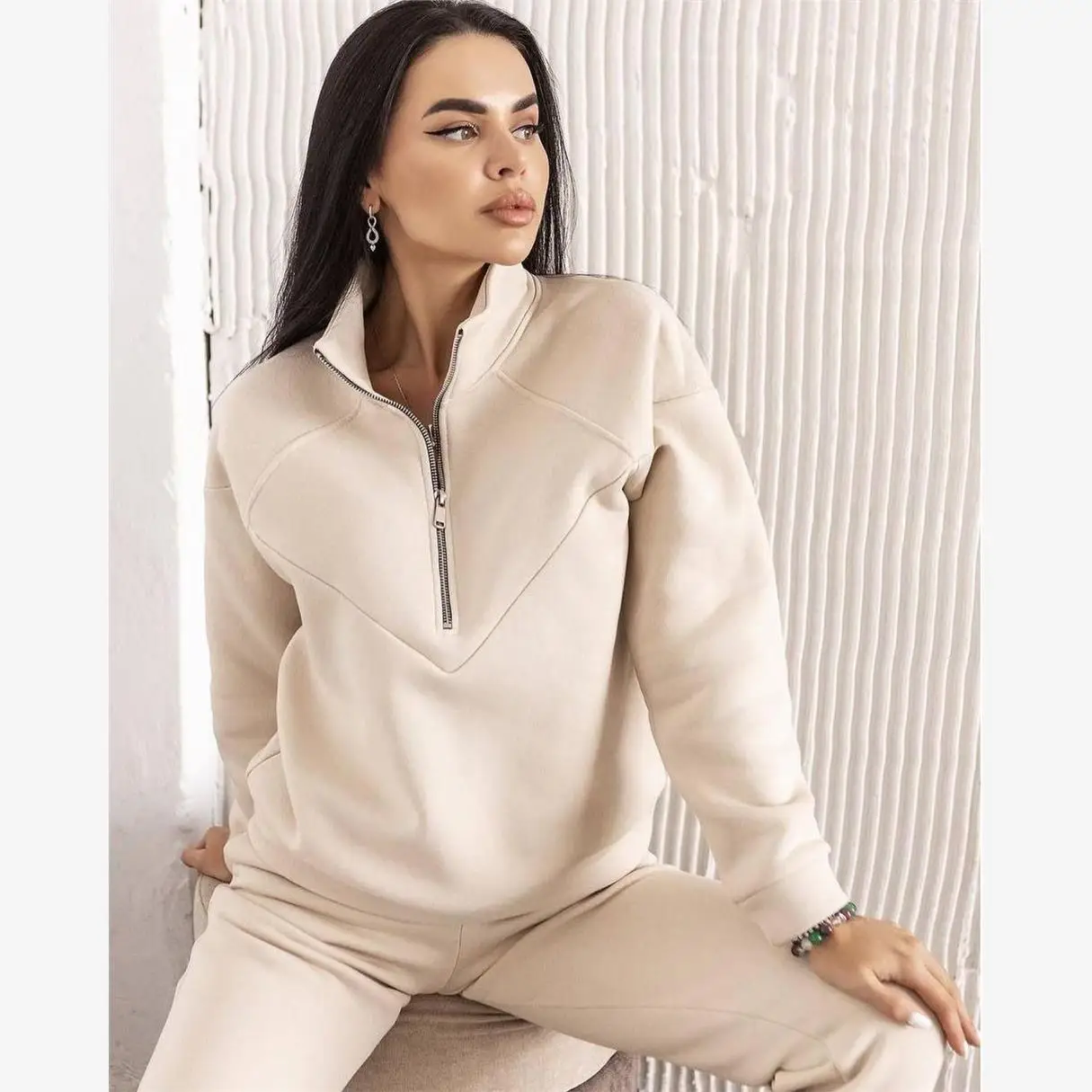 

Женский свитер с капюшоном, повседневный костюм из 2 предметов Princ Sve средней длины, сшитый вручную, теплый, на подкладке Fce irt