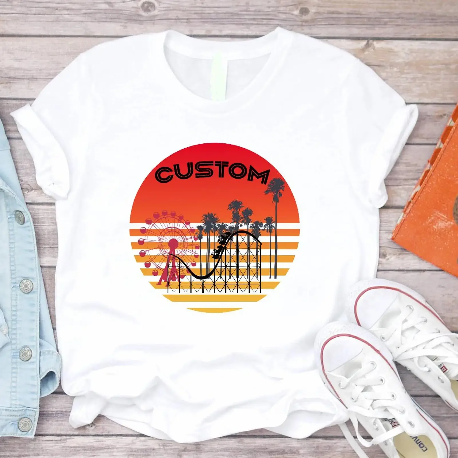 Amusement Park Roller Coaster T Shirt Adventure Coasters Lover  vintage Washed Stylish Top For Everyday Wear designer clothes