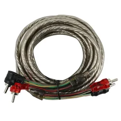 Car Audio Signal Cable Pure Copper 2 to 2 Power Amplifier Subwoofer Wire 5m RCA Signal Line for Car Audio System Accessories