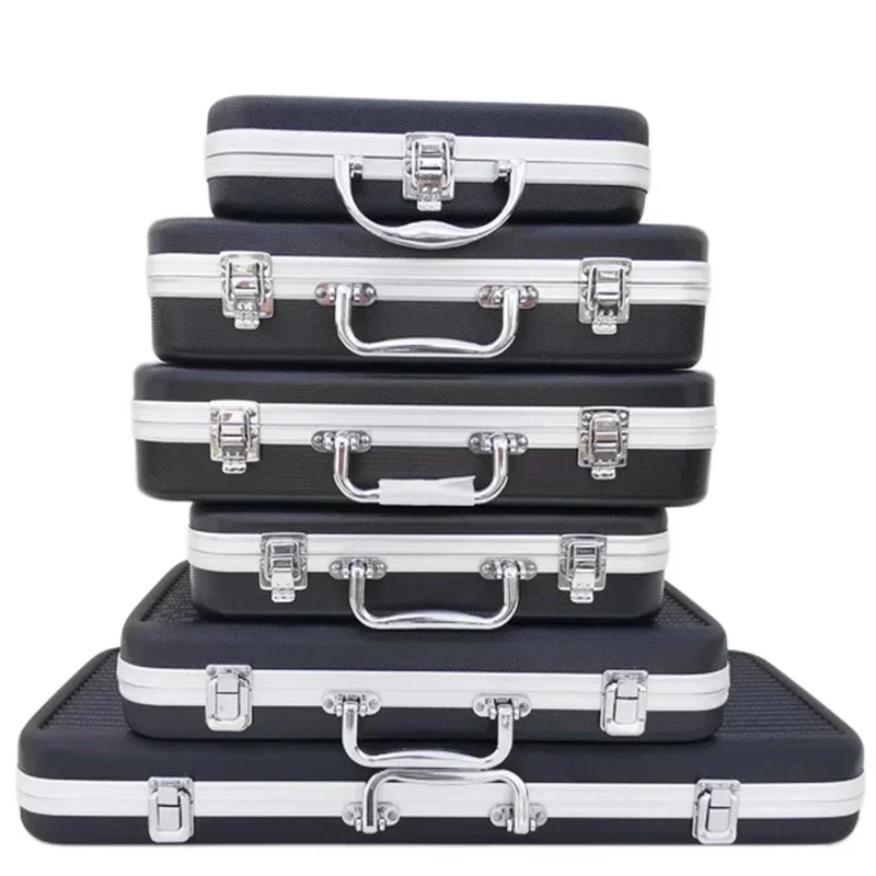 Suitcase Portable Storage Instrument Lining Aluminum Box Plastic Case With Safety Alloy Sponge Impact Toolbox Resistant