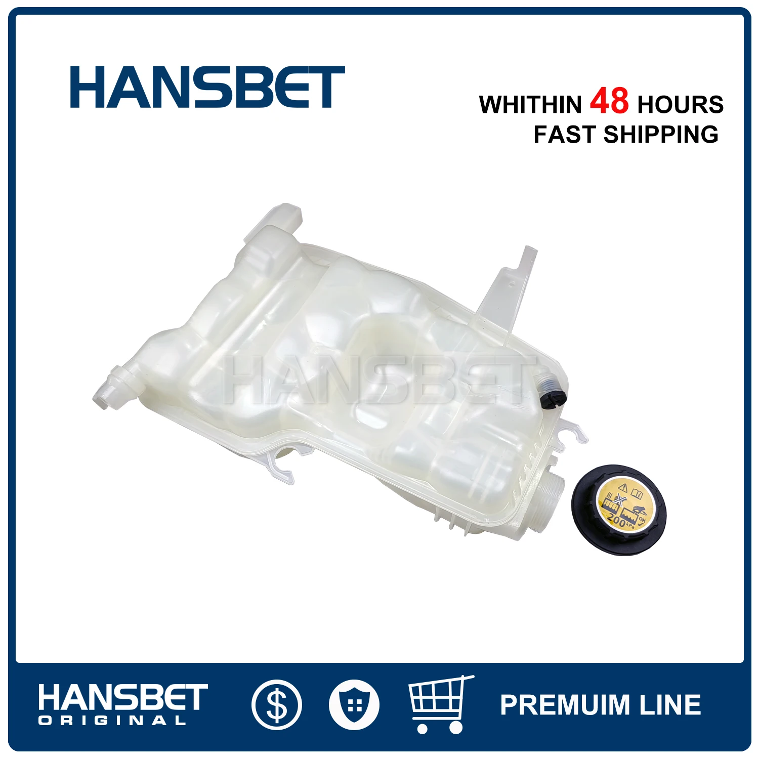 Radiator Coolant Expansion Tank W/ Cap+sensor Fits LAND ROVER RANGE ROVER SPORT L494 L405 (2013-2021) - LR034654 HANSBET