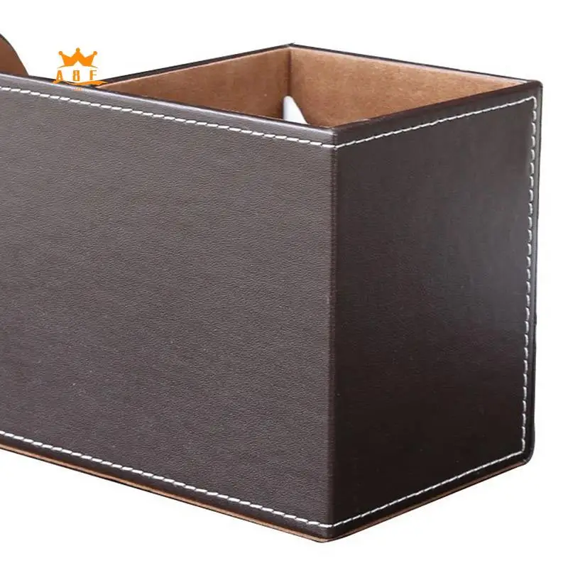 

A08E-1Pcs PU Leather Multi-Function Desk Stationery Organizer Storage Box Pen/Pencil,Cell Phone, Business Name Cards Remote Cont