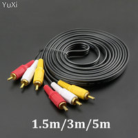 3 RCA to 3 RCA Composite Audio Video AV Cable Cord Male to Male Plug Connect TV DVD Cameras Hot Sale 15cm 30cm 50cm