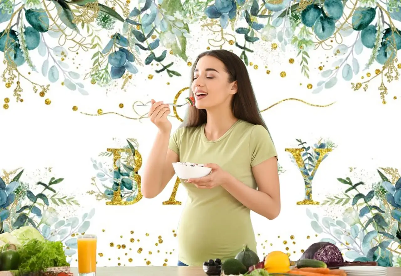 أوه استحمام الطفل خلفية الوليد الاطفال 1st حفلة عيد ميلاد أوراق خضراء الأزهار كعكة سحق التصوير الدعائم خلفية لافتات