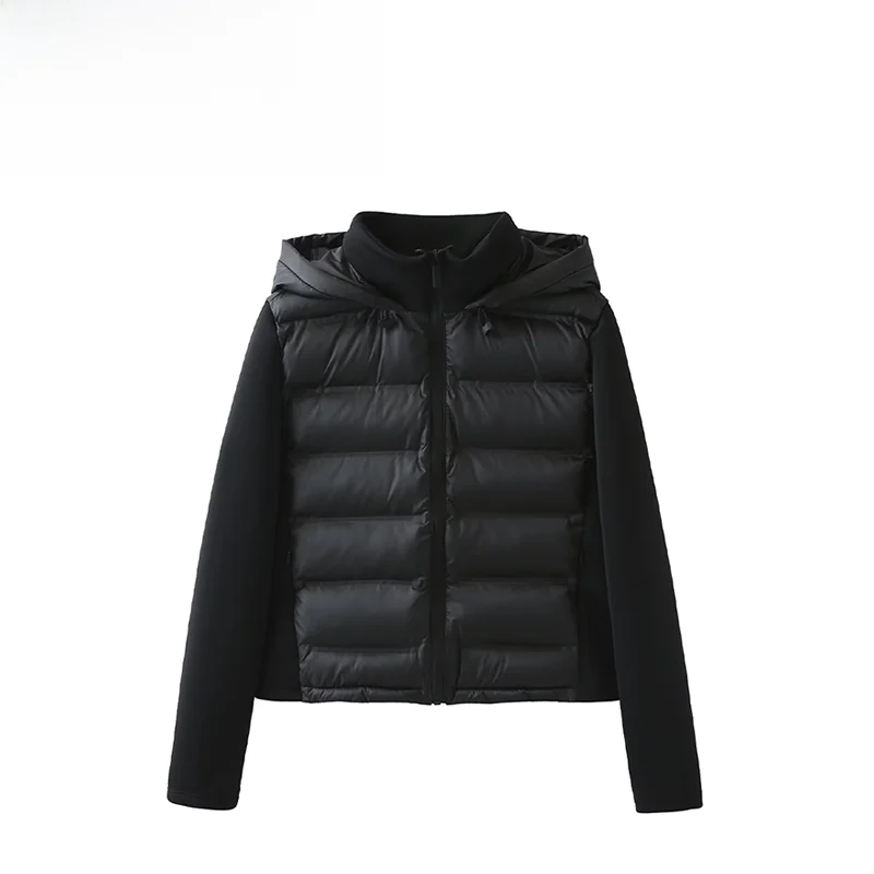 

Faionable Warm Cotton Jaet Long Sve Women's Outerwear Autumn New Arrival Windproof Polyester Fabric Zipper Closure Hooded