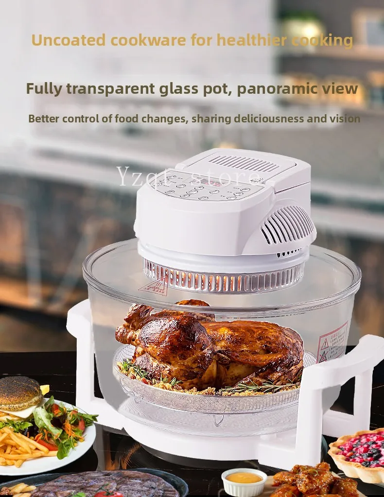 Intelligent visual air fryer Large capacity household oil-free multi-functional light wave oven Baking French fries machine
