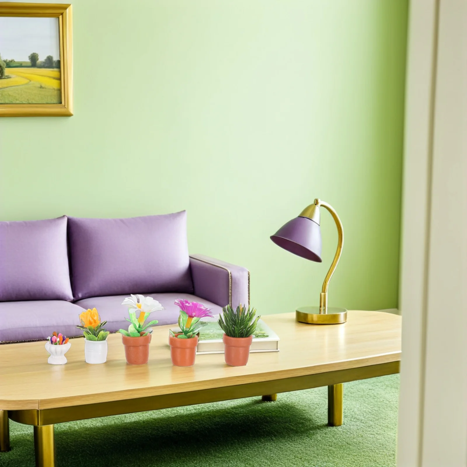 

20Pcs Miniature Potted Plants Artificial Simulated Potted Plant Decoration for Indoor Miniature Garden Set Small Faux Plants