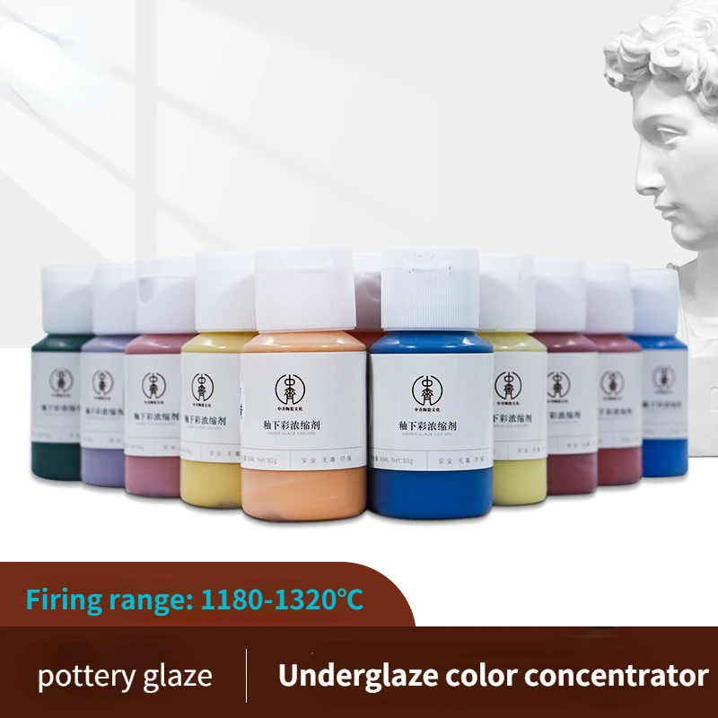 24-color Ceramic Underglaze Color Concentrate Stable and Durable 60ml Pottery Pigment Medium Temperature 1180-1320 ℃