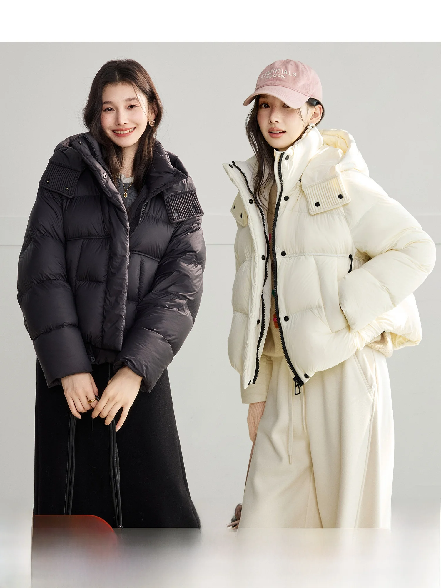 

Snowy Cloud down Jaet Women's Winter Warm Coat High Warmth Du down Filling Nylon Fabric Detachable Hood ort Sle