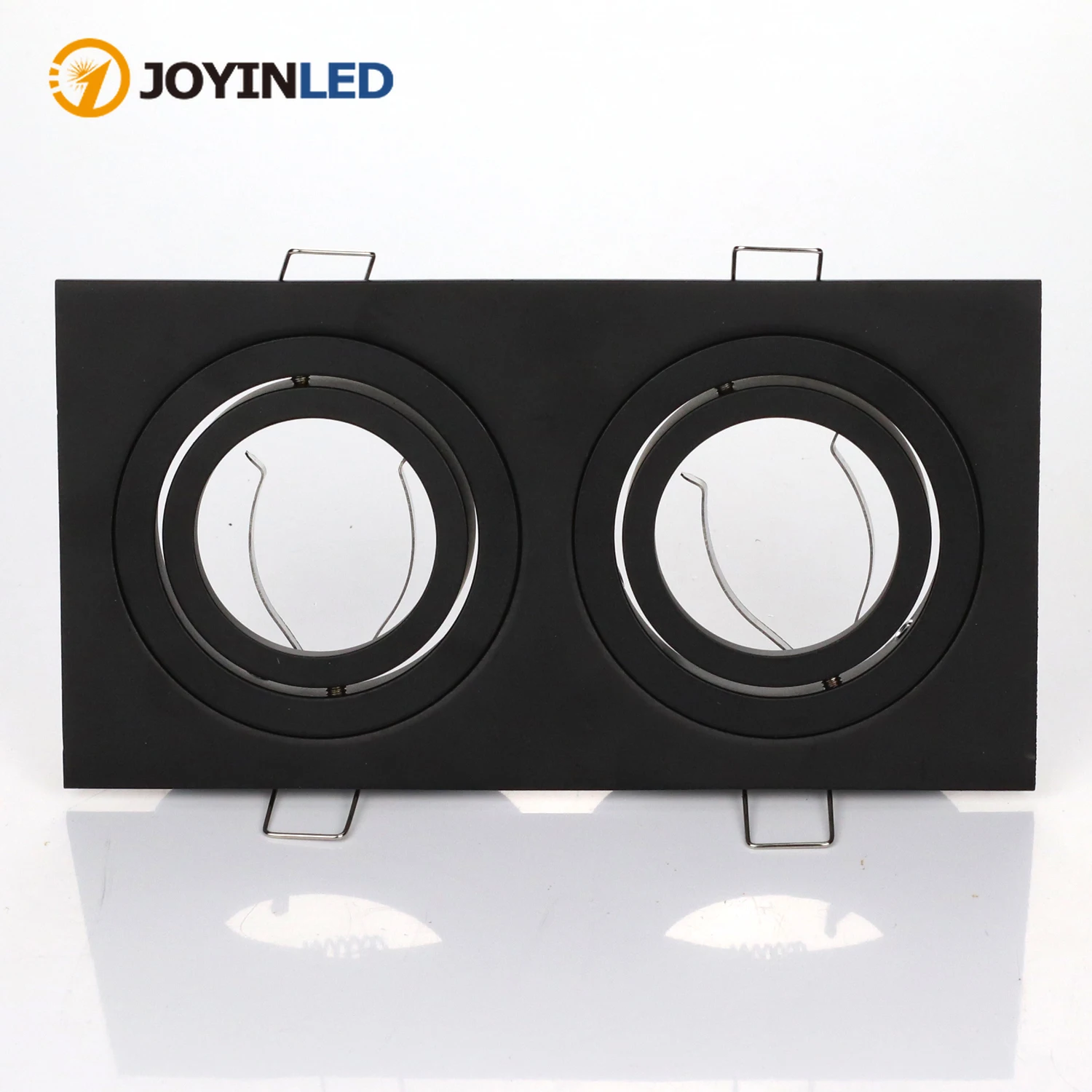 Square Double Head Ceiling Lights Fixtures GU10 MR16 Recessed Led Lighting Downlights Cut Out 155*85mm Fixture Frame