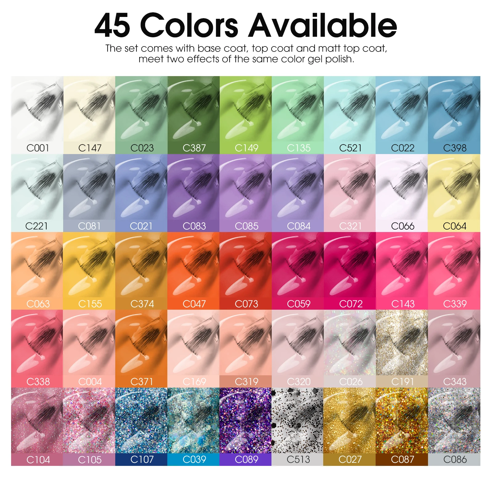 ロザリンドネイルジェルセット 48個入り ジェルカラーネイルポリッシュキット ジェルポリッシュトップコート ネイルアート ネイルセット 紫外線硬化