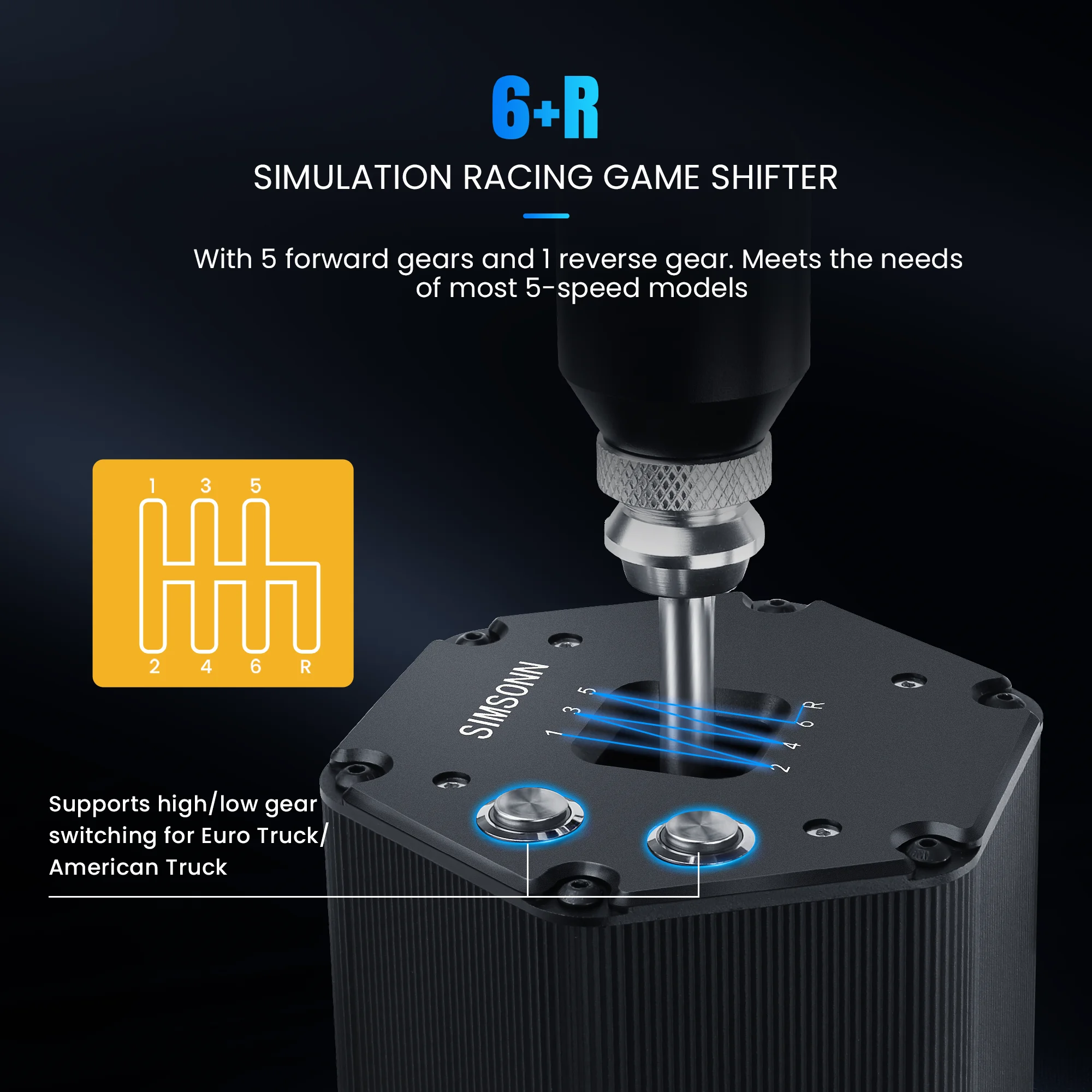 SIMSONN PC 6+R H Gear Shifter for ETS2
