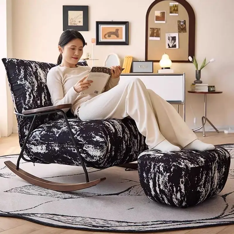 Sofa French Italian single rocking chair living room balcony lazy recliner